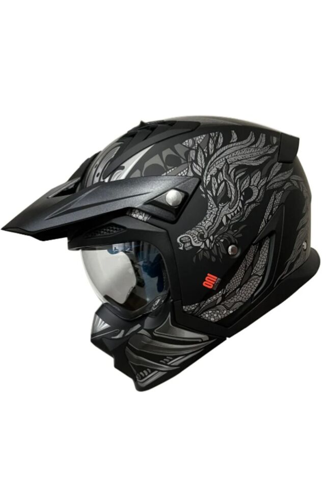 HUNTER SV ONI B2 MATT GRAY ÇİFT VİZÖRLÜ ÇENE ÇIKABİLEN MODEL