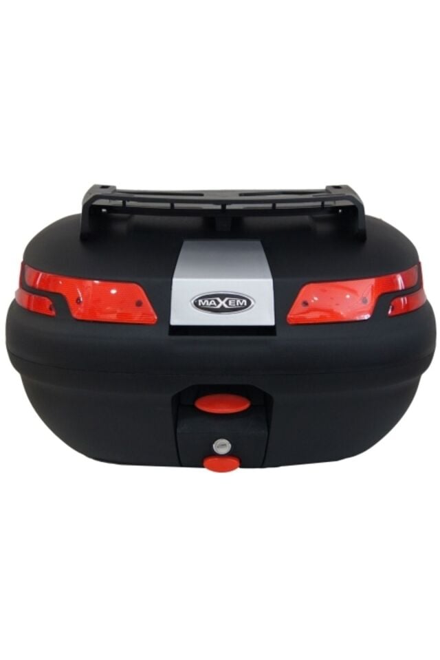 Sl-45 Motosiklet Arka Çanta Topcase Siyah Kırmızı Camlı Full