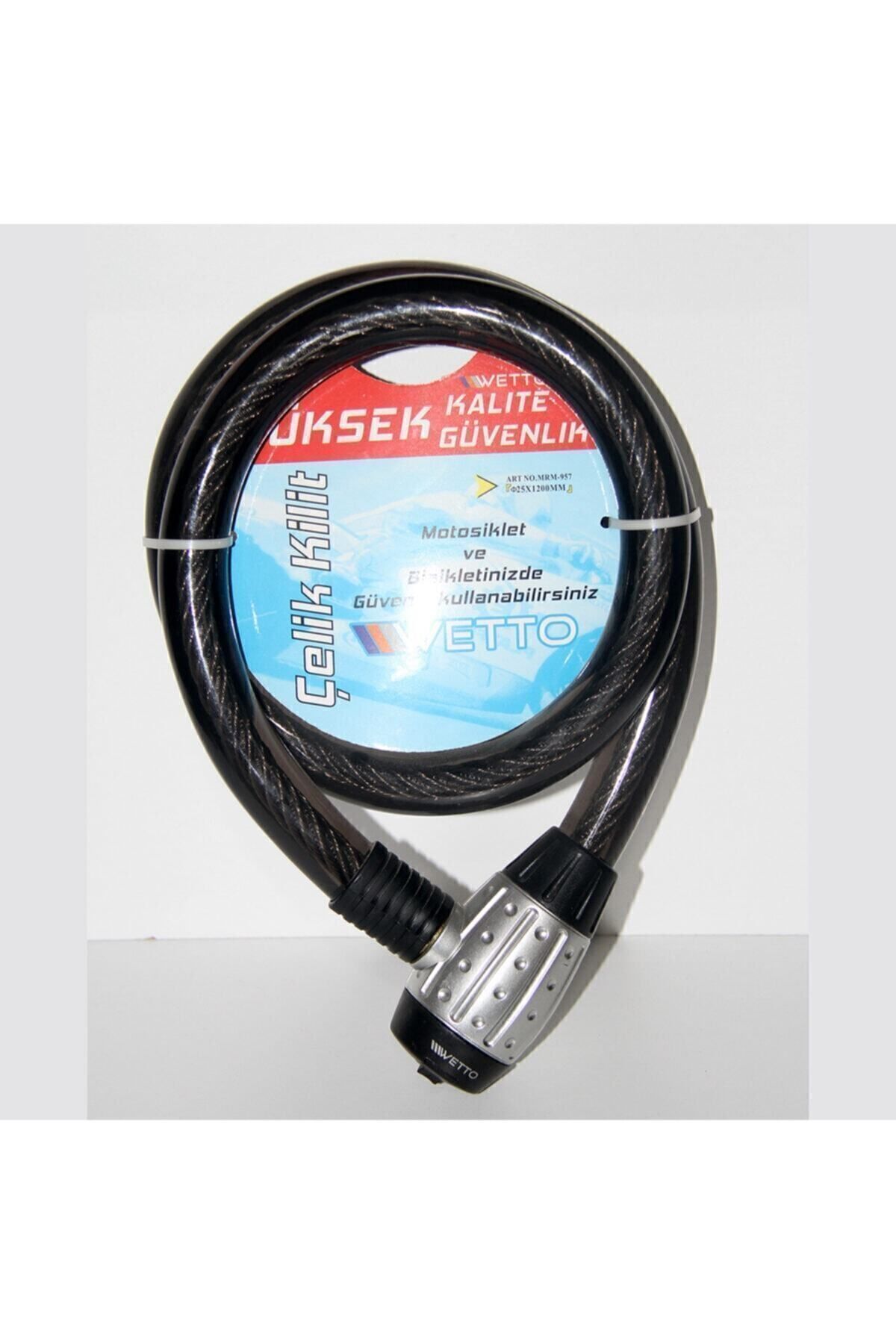 Bisiklet Motor Kilidi Halatlı Kalın Anahtarlı Kilit 25 x 1200 mm