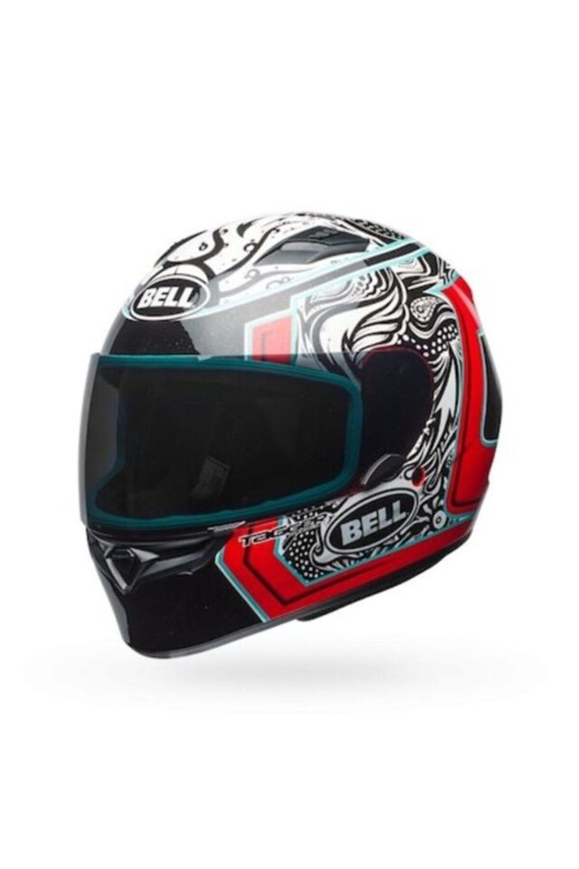 Ps Qualifier Tagger Splice Wht-blk-red Full Face Motosiklet Kaski