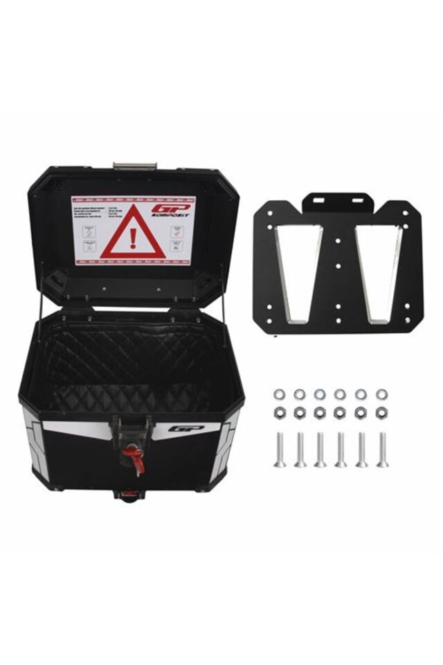 Gp Kompozit Universal 37 Lt Alüminyum Motosiklet Çantası Siyah
