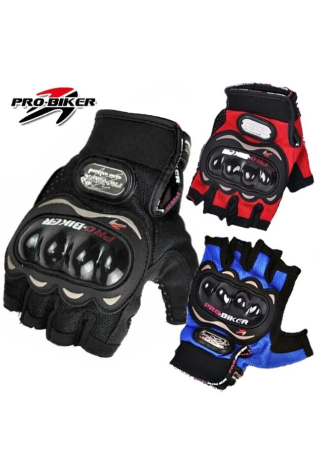 Probiker Yarım Parmak Eldiven Bisiklet Motosiklet(-MAVİ) L