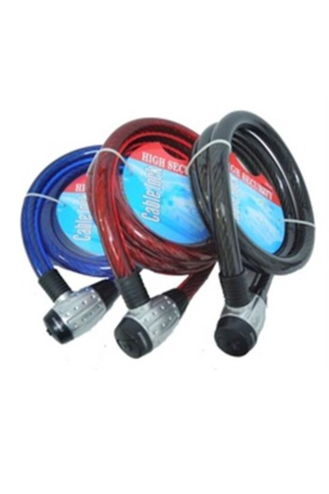 Motorsiklet Halat Kilit 22 Mm Kalınlık 1.5mt Uzunluk Pvc Kaplama Kırmızı