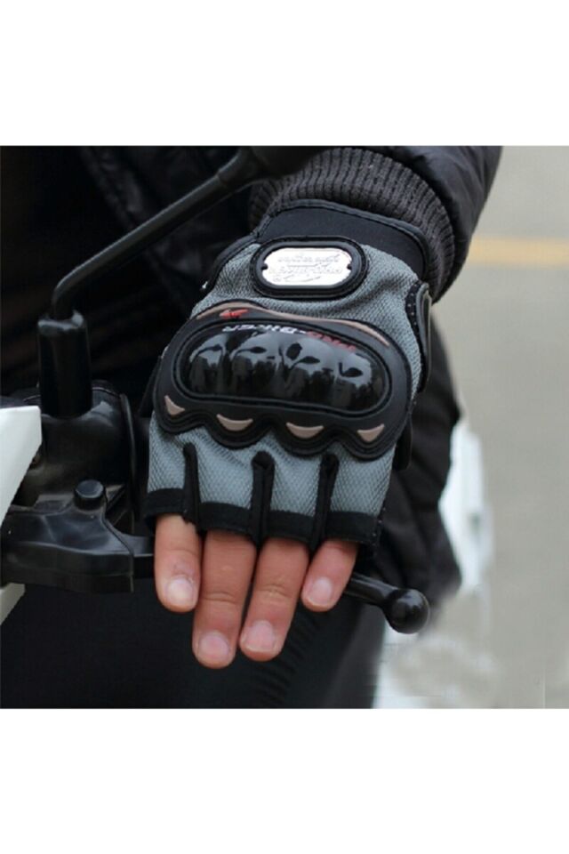 Probiker Yarım Parmak Eldiven Bisiklet Motosiklet(-MAVİ) L