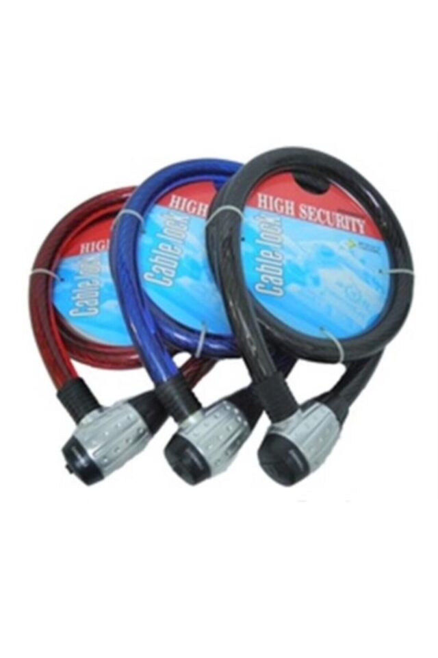 Motorsiklet Bisiklet Halat Kilit 22 mm Kalınlık 1.5mt Uzunluk Pvc Kaplama Siyah