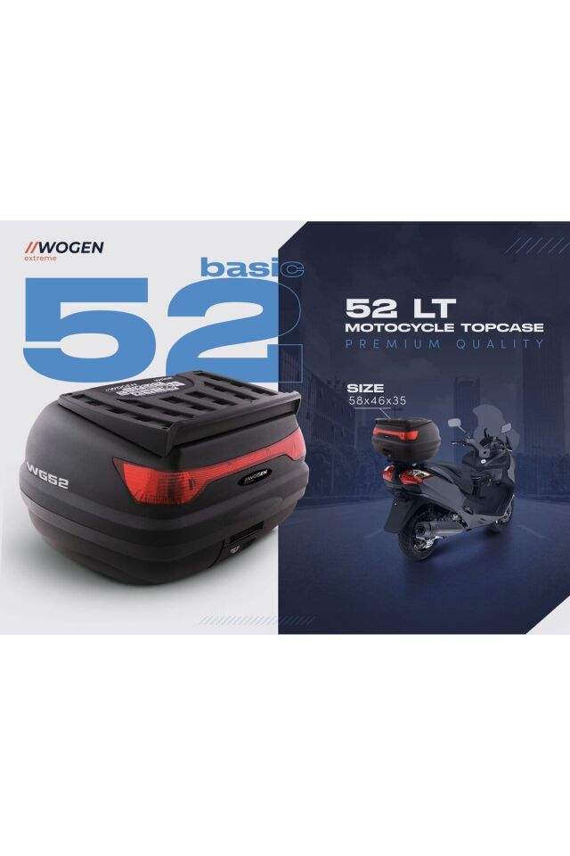 Wg52 Basic 52litre Motorsiklet Arka Çantası Siyah Renk -sırt Dayamasız Basic Model