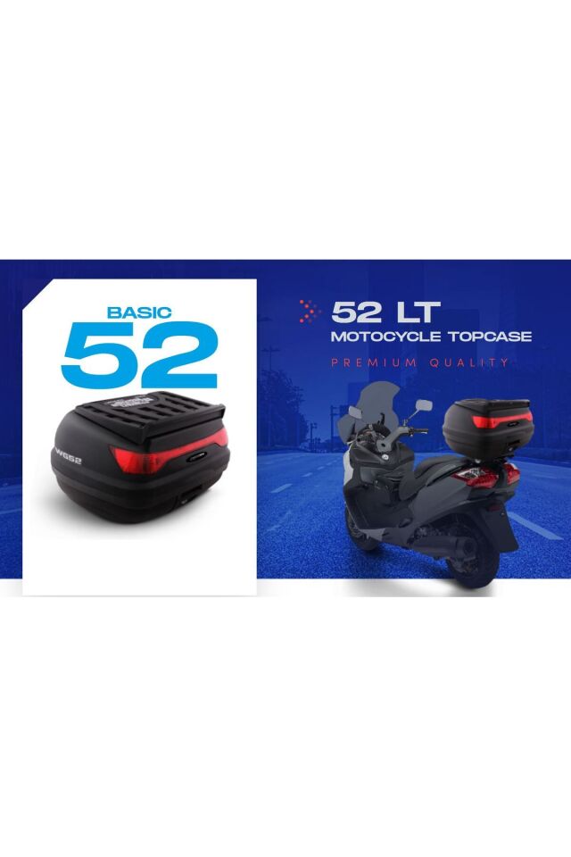 Wg52 Basic 52litre Motorsiklet Arka Çantası Siyah Renk -sırt Dayamasız Basic Model
