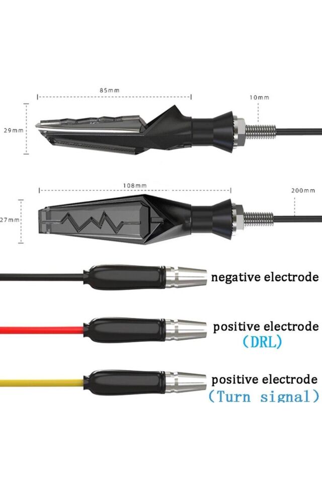 12v Led Motosiklet Sinyal Lambası Kayan Ledli Lüx 2li