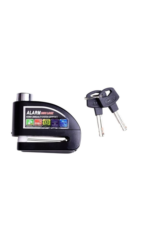 Alarmlı Motosiklet Disk Kilidi Siyah Çelik (TÜM RENKLERDEN KARIŞIK GÖNDERİLİR)