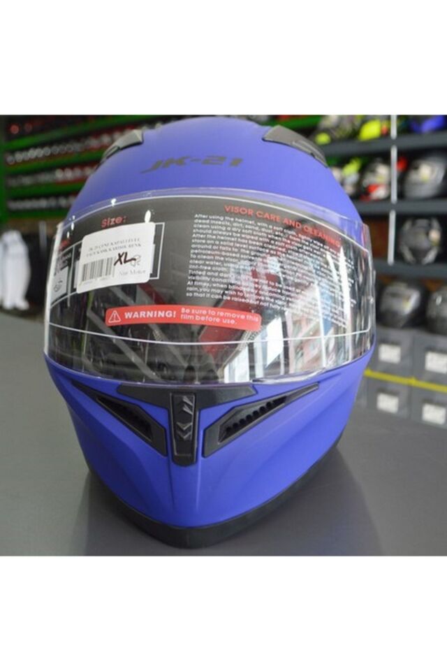 Jk-21 Full Face Mat Mavi Kask