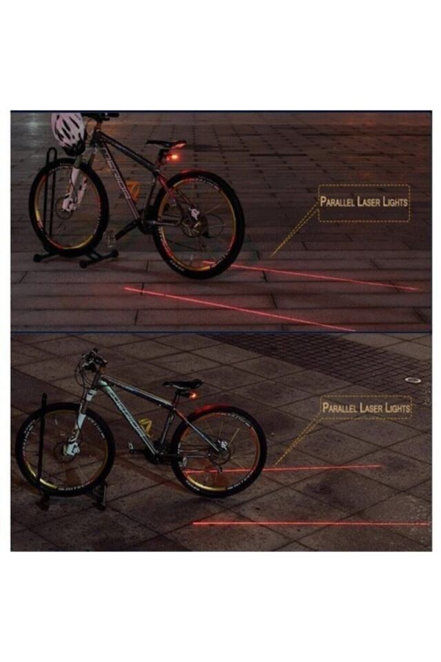 Bisiklet Lazer Güvenlik Şeriti Led Stop Lambası 7 Fonksiyon 5 Led