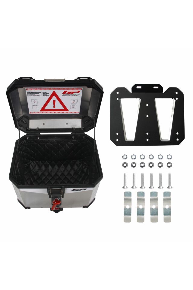 Gp Kompozit Universal 37 Lt Alüminyum Motosiklet Çantası Gri