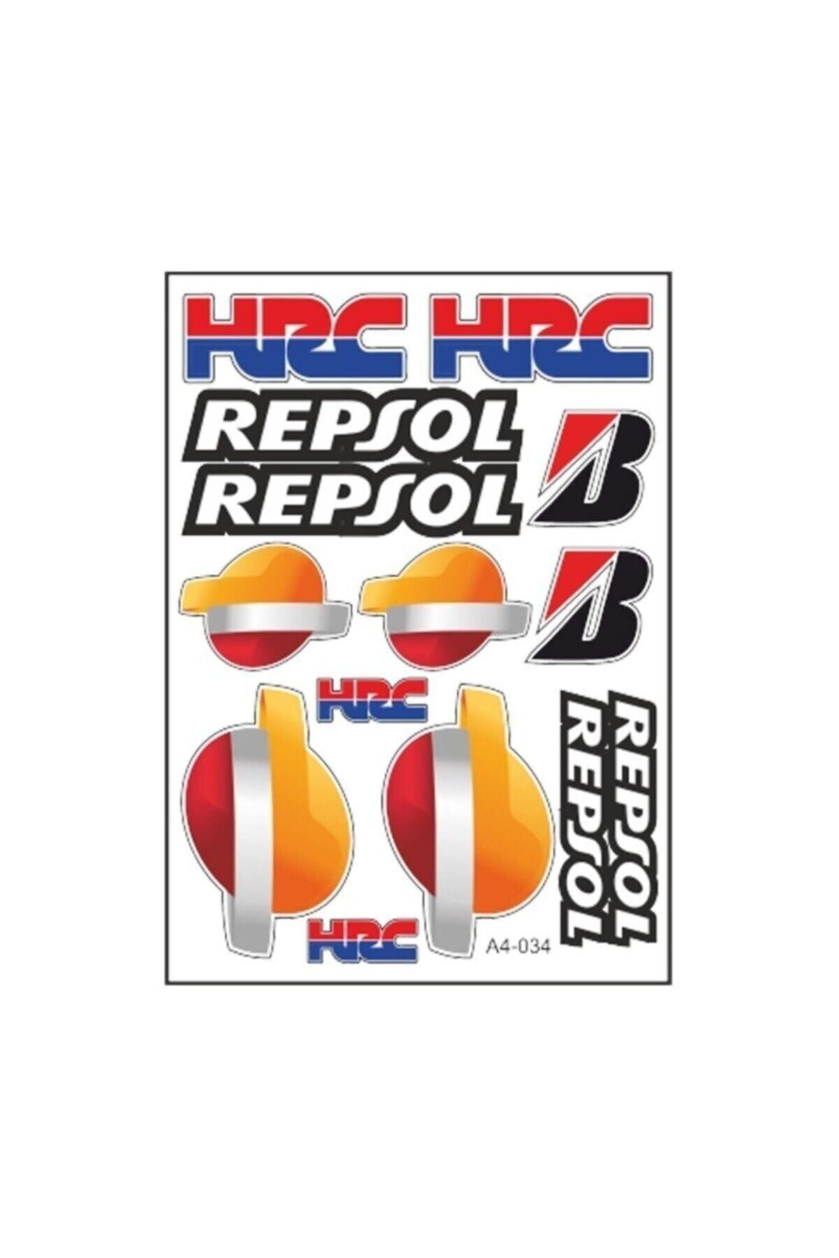 Honda Cbr Hrc Repsol A4 Sticker Tek Paket Çoklu Yapıştırma 034 Uyumlu