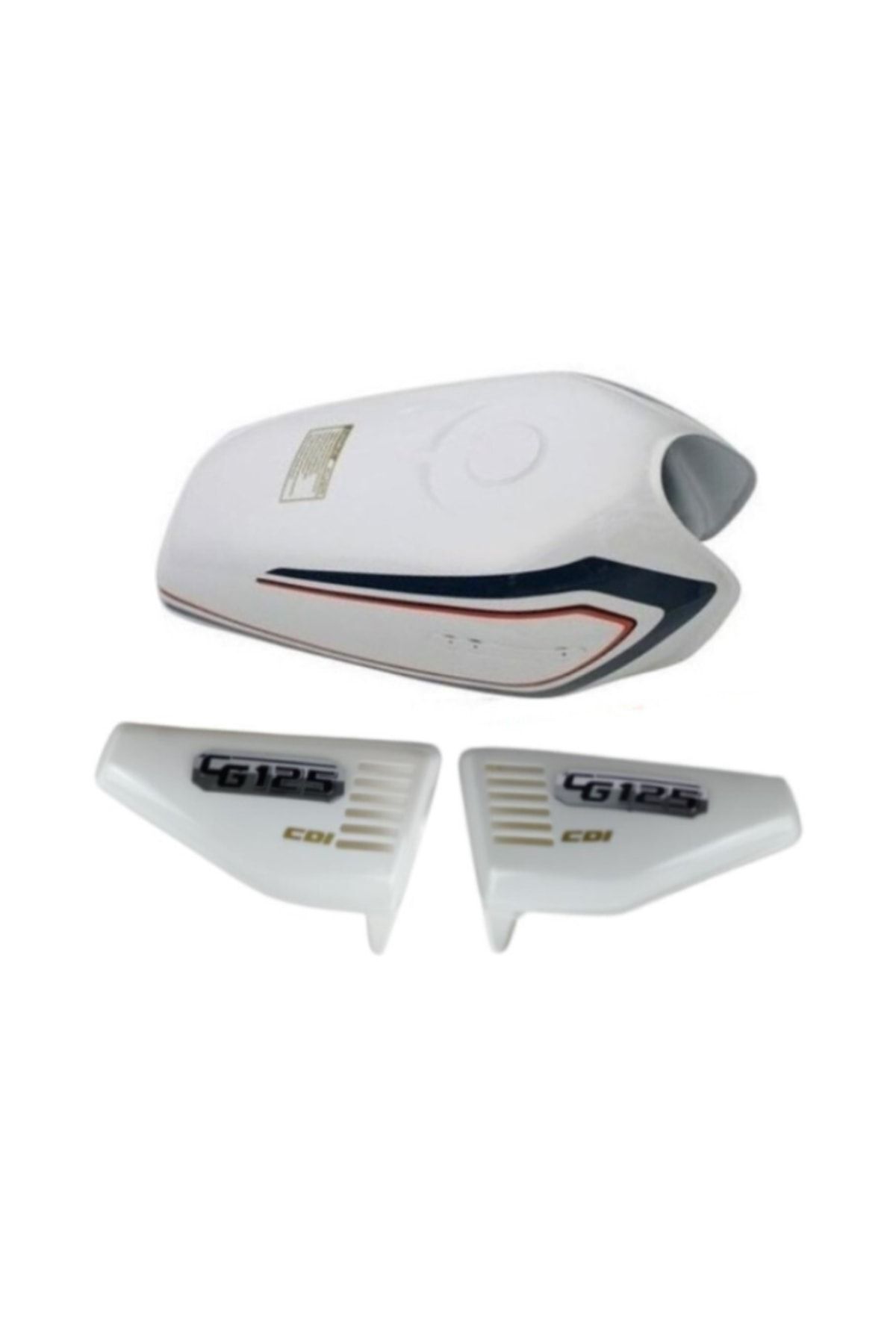 Motorsiklet Cg 125 Beyaz Depo Ve Yan Kapakları Set Cg Modellere Uygun Set