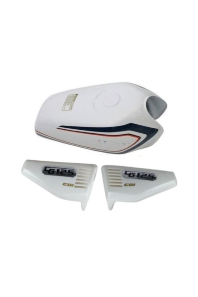 Motorsiklet Cg 125 Beyaz Depo Ve Yan Kapakları Set Cg Modellere Uygun Set
