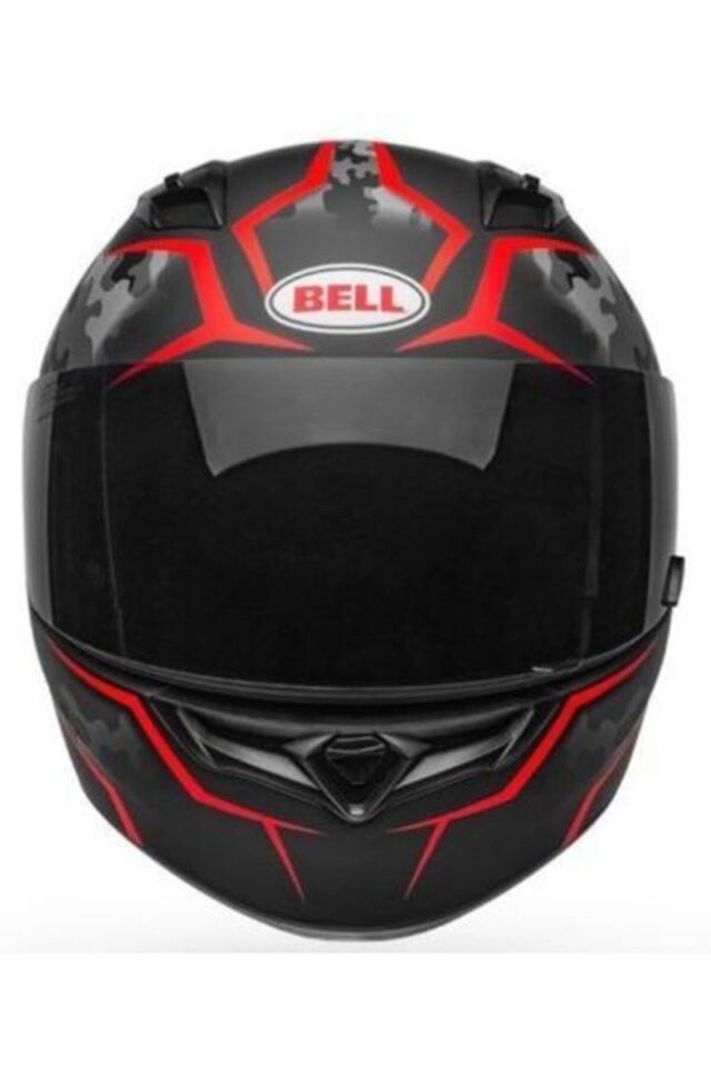 Stealth Camo Matte Black - Red Motosiklet Kaskı Kapalı