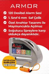 606mva 6 Mm 120 Desibel Motosiklet Alarmlı Disk Kilidi