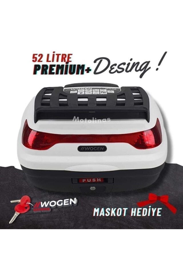 Wogen 52 Lt Motosiklet Arka Çantası Beyaz