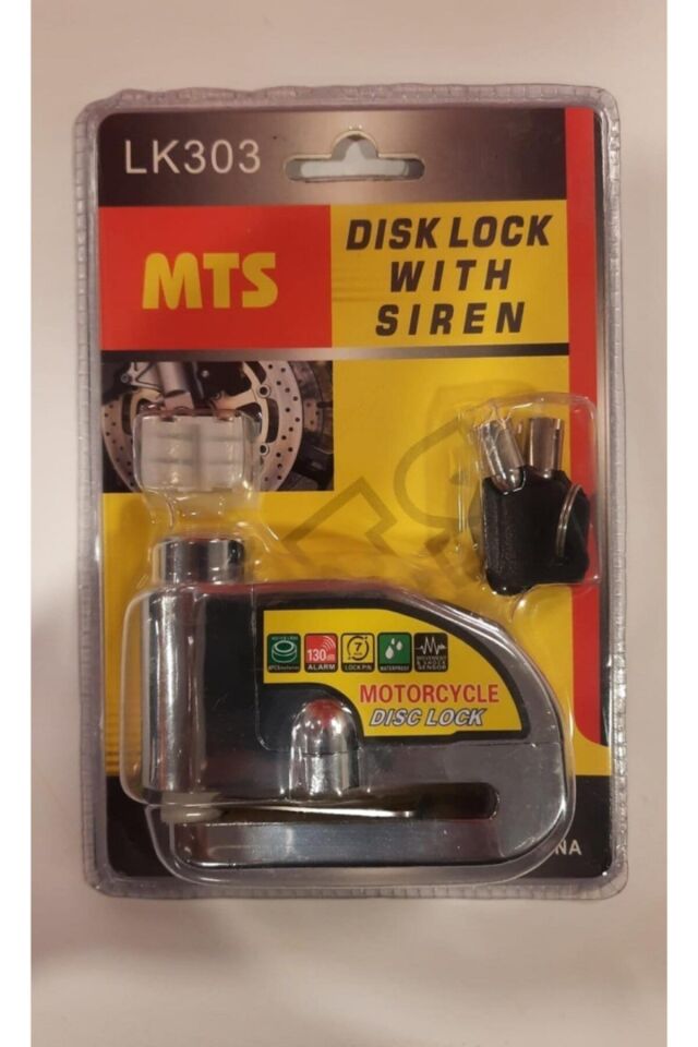 Motosiklet Disk Kilidi Alarmlı 303 Çelik
