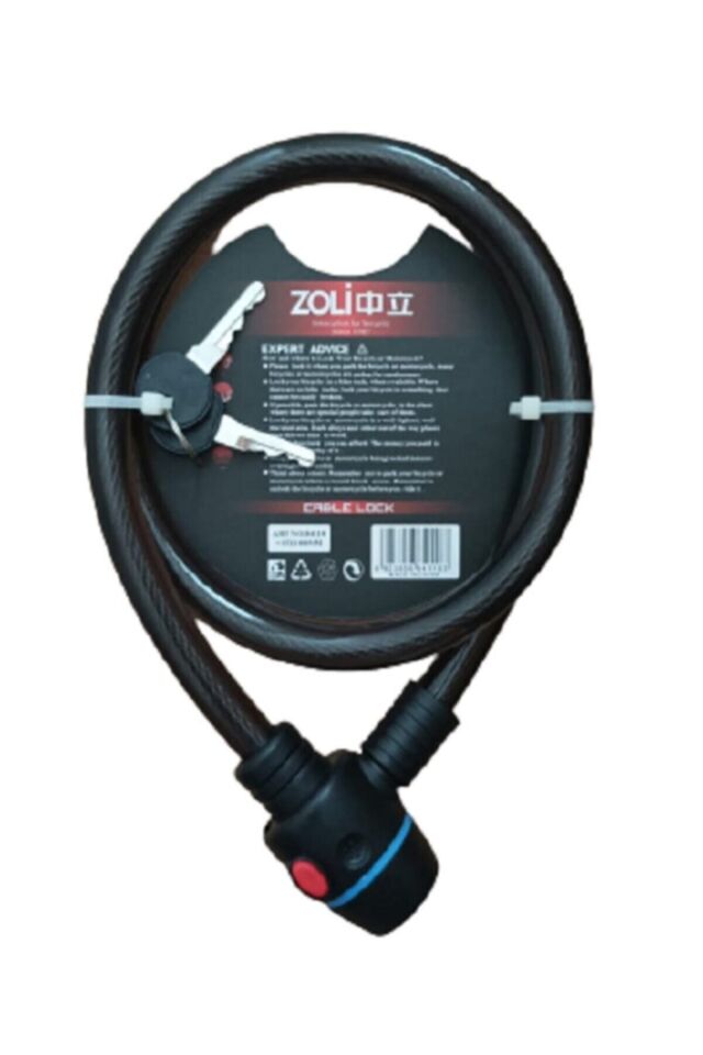 Sultan Bisiklet Zoli Cable Lock 15x1000 Mm Boyutunda Dayanıklı Bisiklet Ve Motor Kilidi