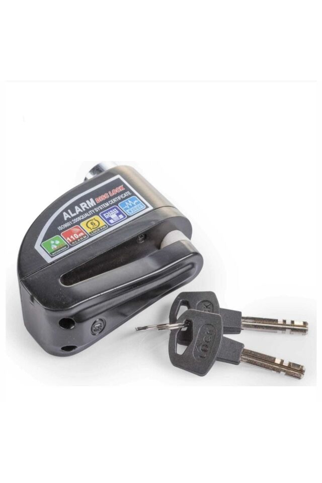 Motosiklet Disk Kilidi Alarmlı Yüksek Desibel Lock Siyah