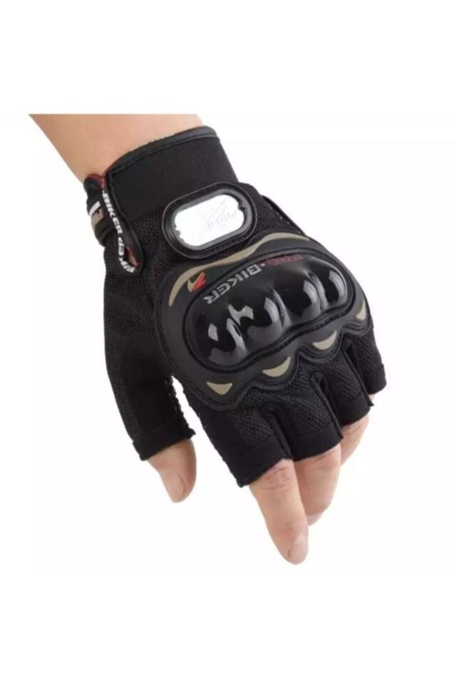 Yarım Parmak Probiker Motosiklet Eldiveni Korumalı