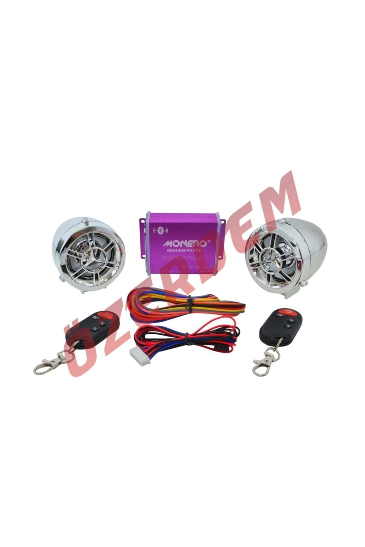 Motor Mp3 Çalar Alarm Seti Bluetooth Mor-nikel