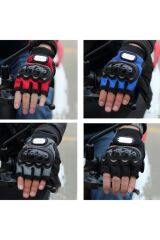 Yarım Parmak Eldiven Korumalı Motosiklet Eldiveni / Pro-biker Siyah-xxl (xxlarge)