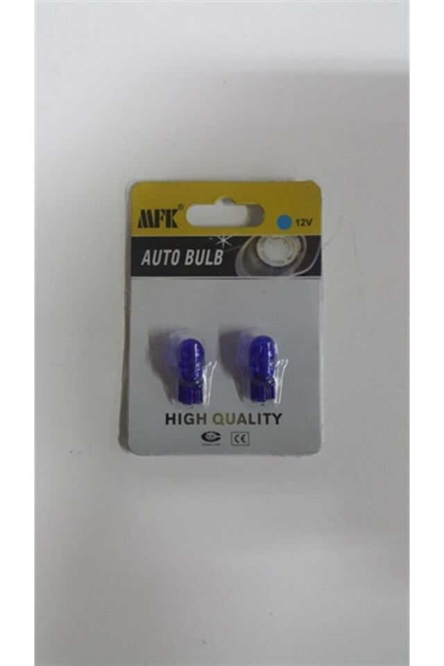 Park Ampulü Büyük Dipsiz Mavi Cam Beyaz Işık Ikili Paket T10