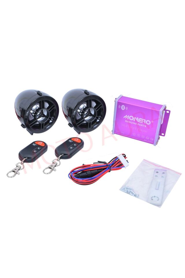 MOTOSİKLET ALARM SETİ VE MP3 RADYO ÇALAR BLUETOOTH M - R SİYAH