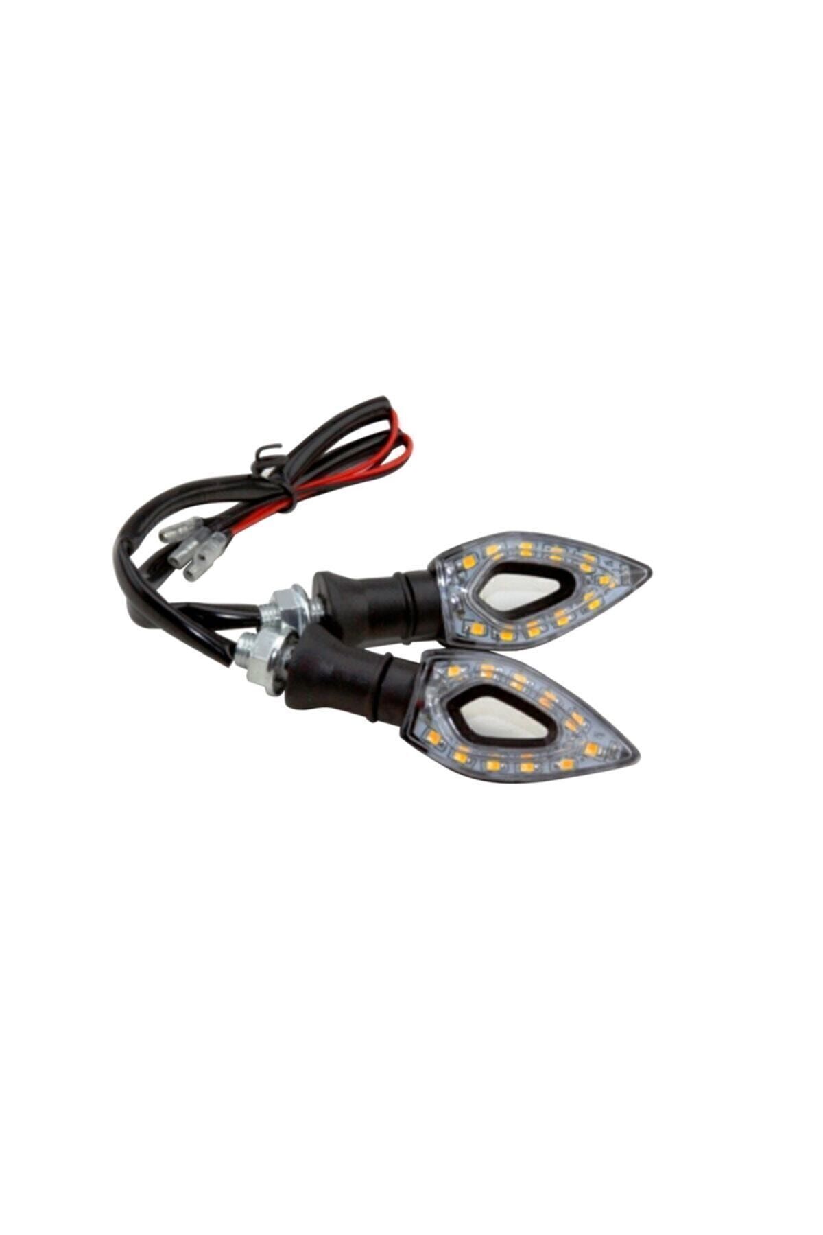 Motor Led Sinyal Takımı - Üçgen - Ortası Delik