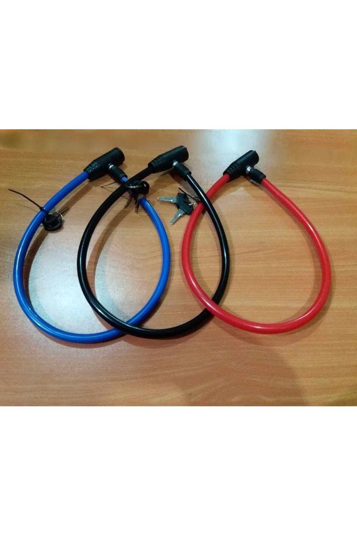 Motorsiklet Kilidi Bisiklet Kilidi 63 Cm 2 Anahtarlı Mavi
