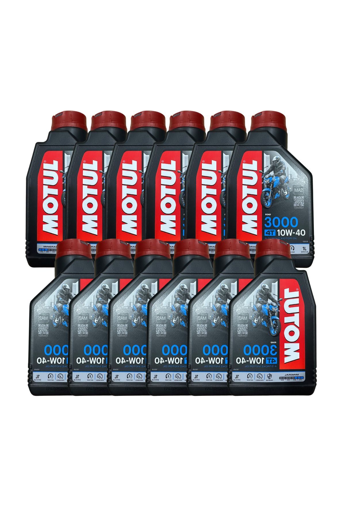 3000 10w-40 4t 1 L Motosiklet Motor Yağı 2024 12 Adet