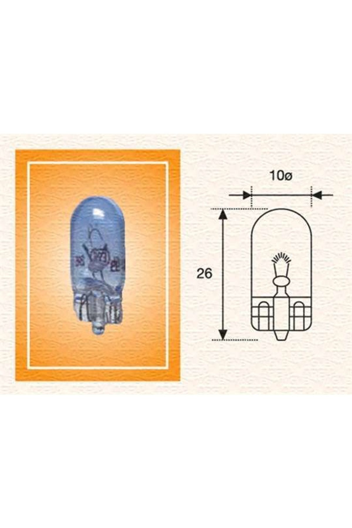 Ampul 12v W5w Dıpsız Gosterge Mavı Isık Marellı 002051900000