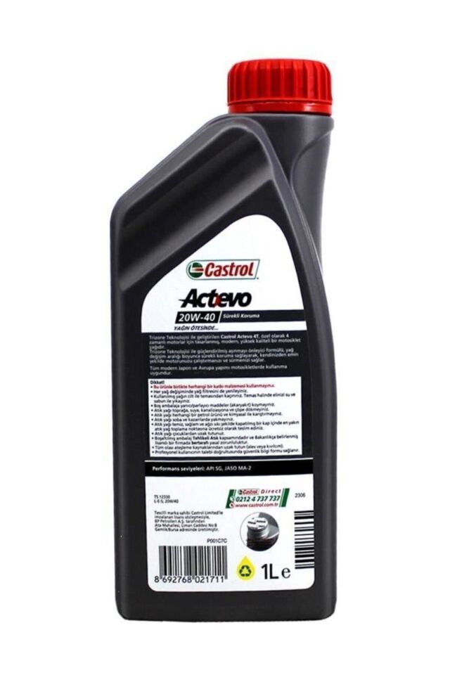 Actevo 20w/40 4t 1 Lt 4 Zamanlı Motosiklet Yağı Orj Ürün