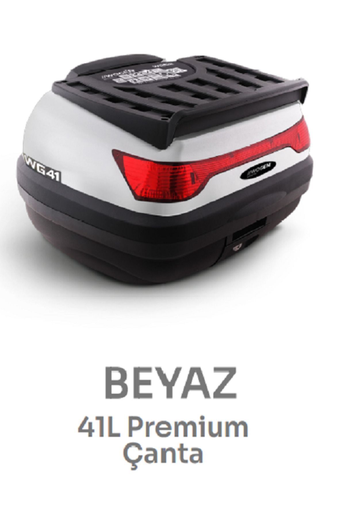 41 Lt Motosiklet Arka Çantası Üst Bagaj Sırt Dayama Premium Beyaz [orjinal Sırt Pedi]