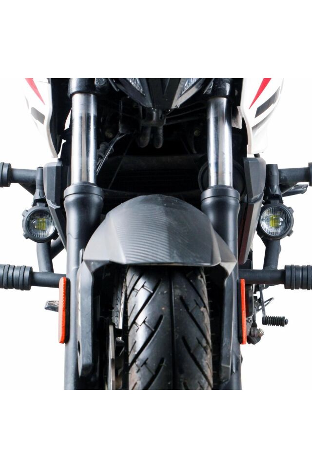 GP Kompozit Medium Universal Motosiklet Sis Farı Seti Siyah