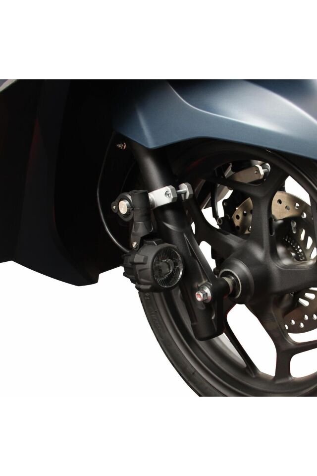 GP Kompozit Medium Universal Motosiklet Sis Farı Seti Siyah