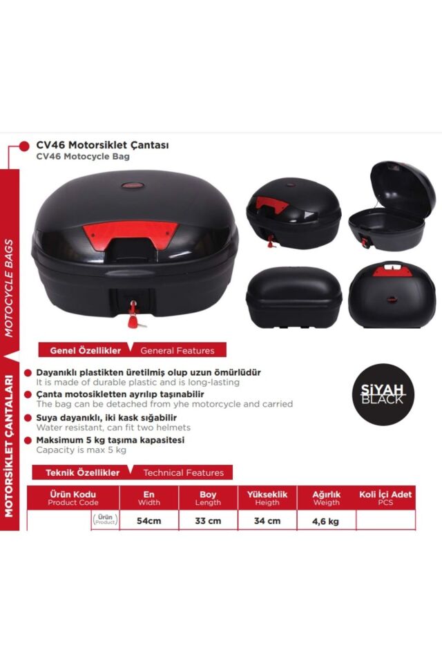 Motorsiklet Arka Çanta 46lt Arwic