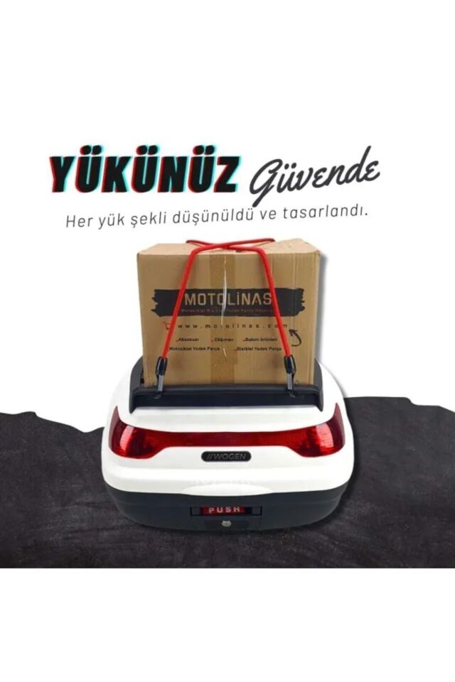 52 Litre Motosiklet Topcase Arka Çanta Beyaz Motosiklet Arka Çanta Üst Bagaj Basic