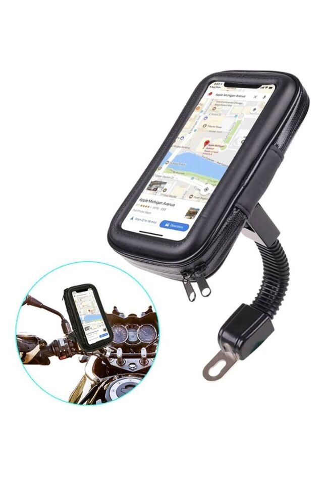 Motosiklet Bisiklet Telefon Tutucu Ayna Bağlantılı Su Geçirmez Kılıf Motor Tutacağı