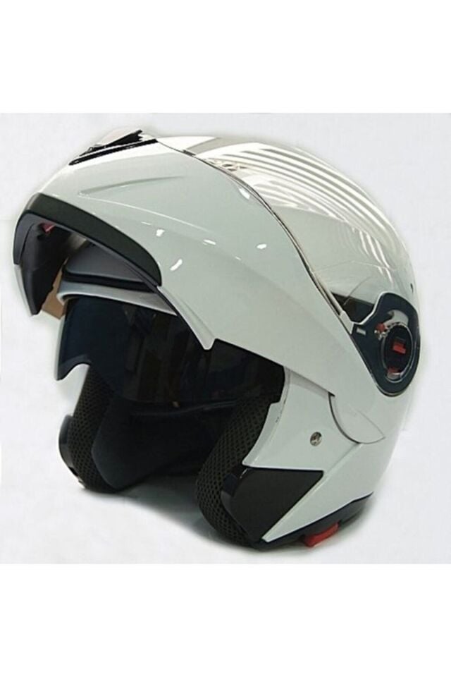 Ff-961 Çeneden Açılır Kask Güneş Vizörlü (beyaz)