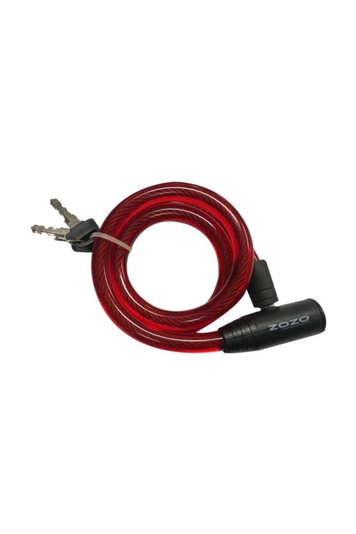 Zozo 12x800 Mm Anahtarlı Bisiklet Kilidi Kırmızı