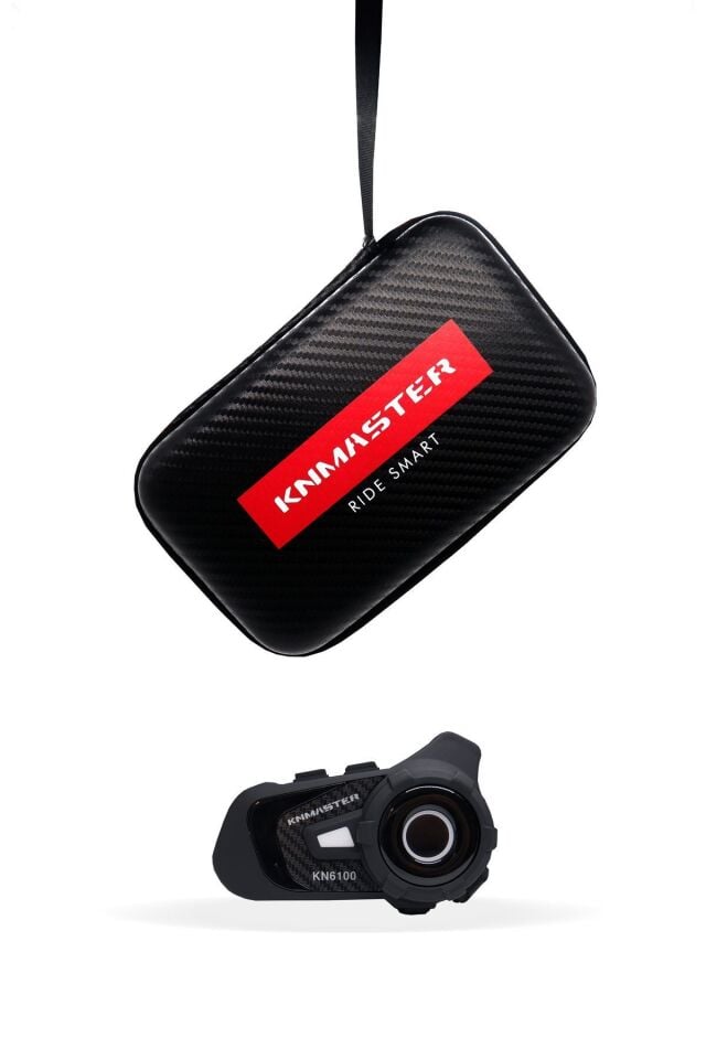Kn6100 Motosiklet Kask Interkom Bluetooth Intercom Kulaklık Seti Karbon Siyah Çanta Hediyeli