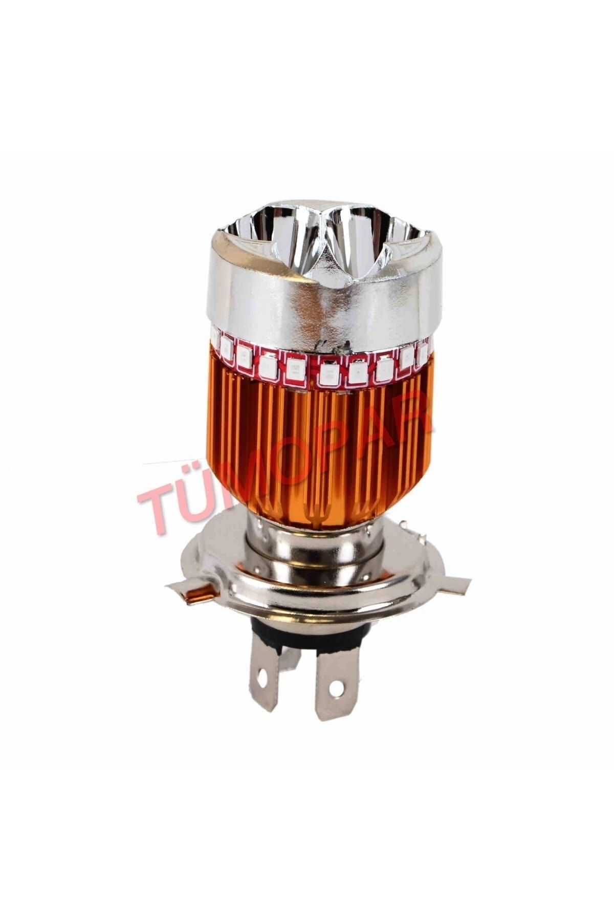 Far Ampulü 3 Led'li Etrafı Angel'lı H4 Ktm 200 Duke Spacy Tvs Apache Bajaj Pulsar Yamaha Ybr125