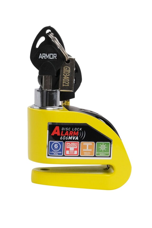 Disk Kilidi 606 Mva 6 Mm Alarmlı Sarı