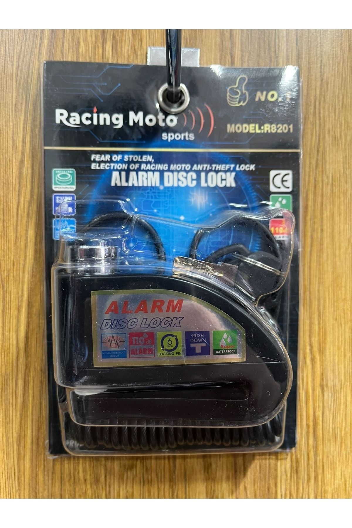 Motosiklet Disk Kilidi Alarmlı Siyah (hatırlatma Kablolu)