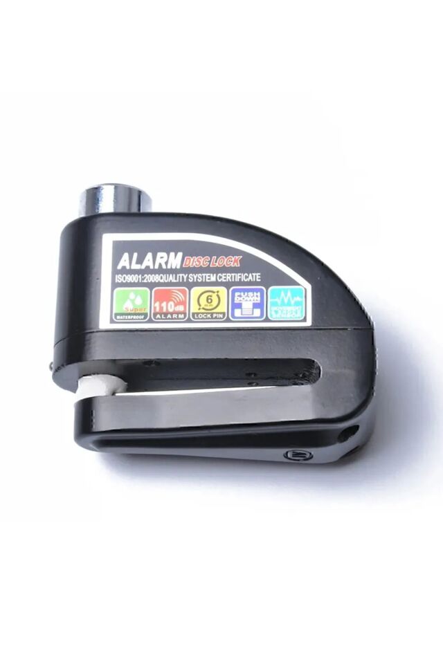 110 Db Siyah Motosiklet Alarmlı Disk Kilidi Hatırlatma Kablolu (SARI-SİYAH-YEŞİL-MAVİ-GRİ RENK)