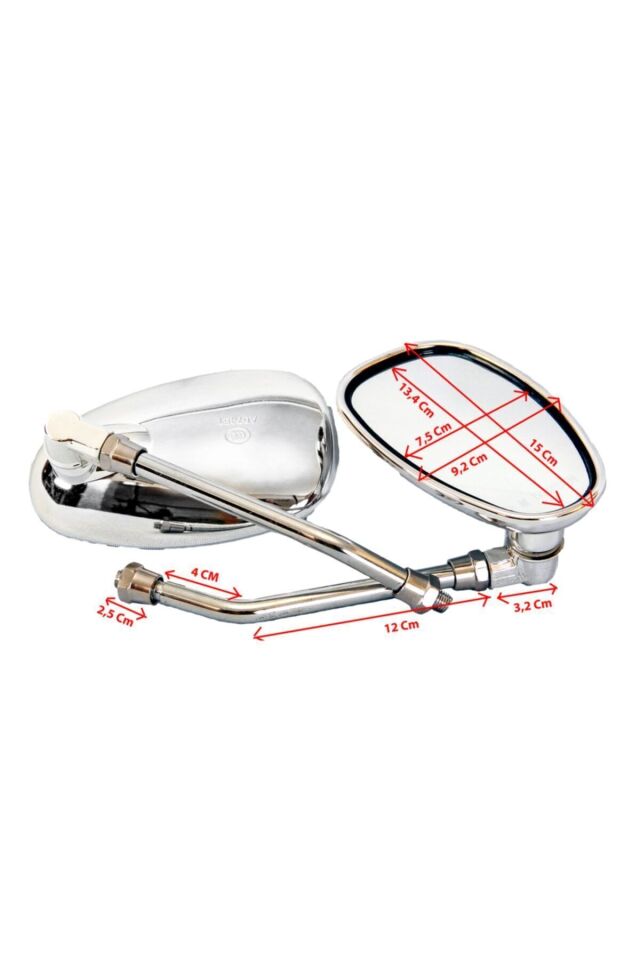 Motosiklet Ayna Oval 10 mm Chopper Kuba Mondial Seyhan Asya Arora Çita Scooter/krom/metalik/cub