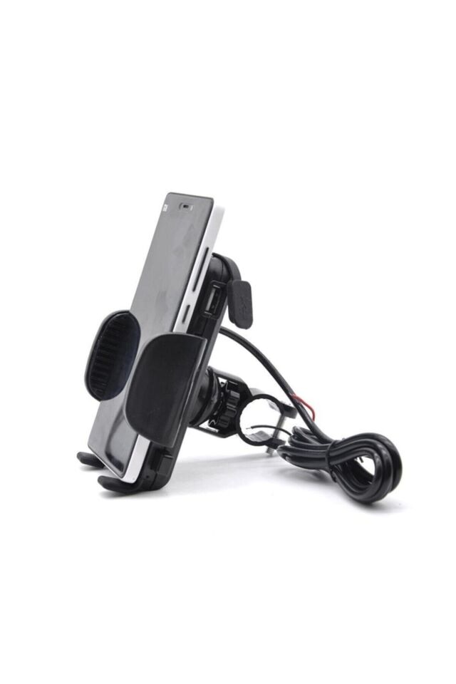 Motosiklet Telefon Tutucu + Düğme + Usb Şarj